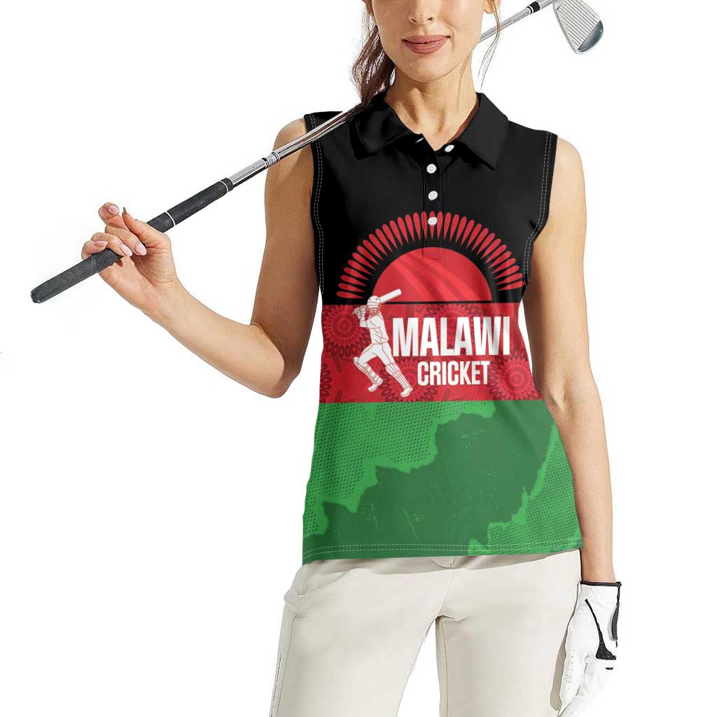 Custom Malawi Cricket Women Sleeveless Polo Shirt Go Champions Flag Style - Wonder Print Shop