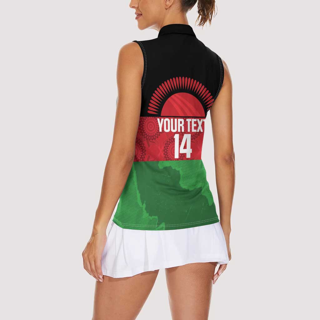 Custom Malawi Cricket Women Sleeveless Polo Shirt Go Champions Flag Style - Wonder Print Shop