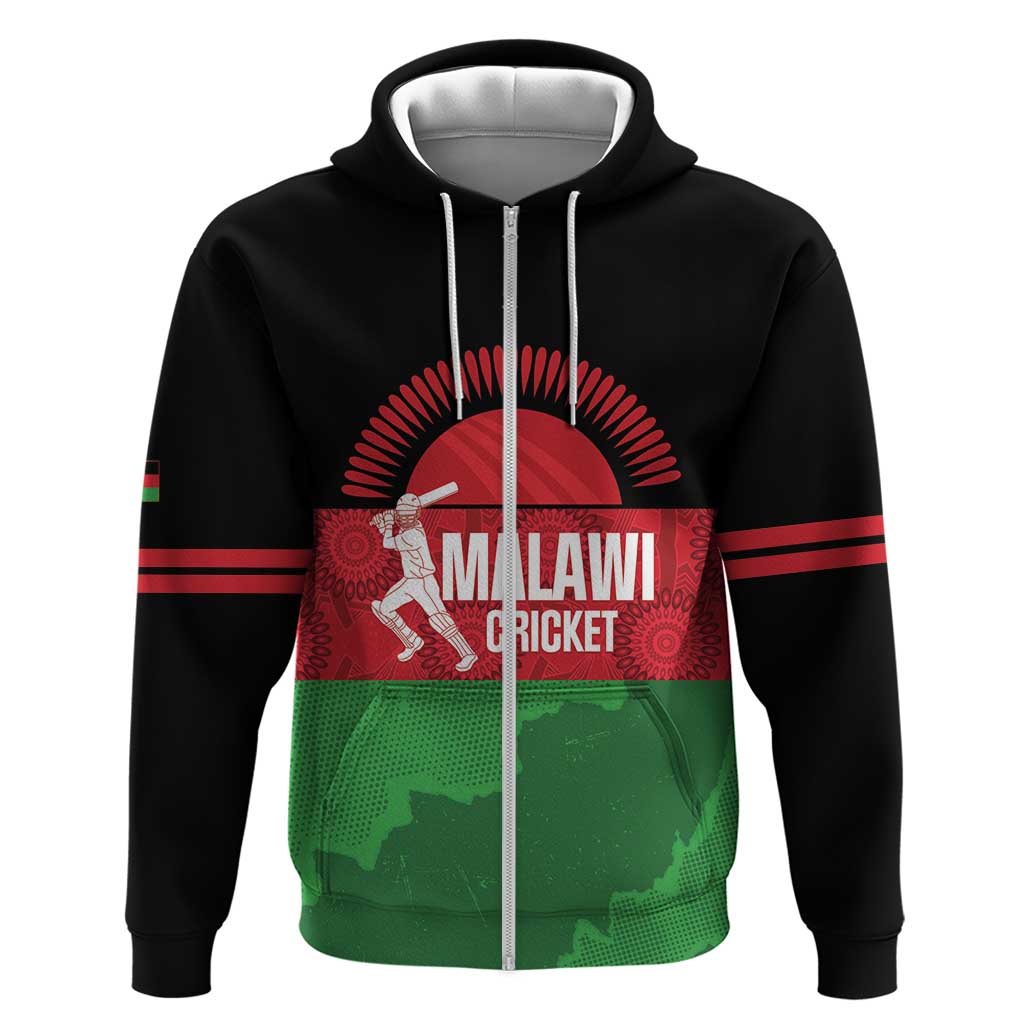 Custom Malawi Cricket Zip Hoodie Go Champions Flag Style - Wonder Print Shop