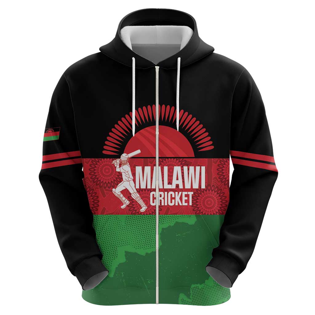 Custom Malawi Cricket Zip Hoodie Go Champions Flag Style - Wonder Print Shop