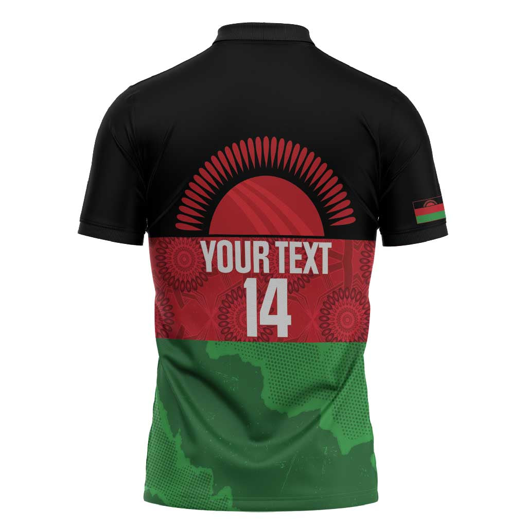 Custom Malawi Cricket Zipper Polo Shirt Go Champions Flag Style - Wonder Print Shop