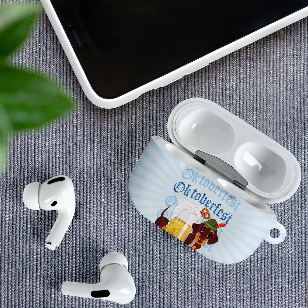 Germany Oktoberfest AirPods Case Dachshund Beer and Bavarian Pretzel