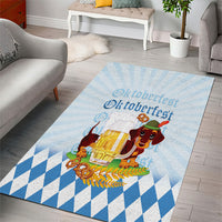 Germany Oktoberfest Area Rug Dachshund Beer and Bavarian Pretzel