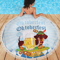 Germany Oktoberfest Beach Blanket Dachshund Beer and Bavarian Pretzel