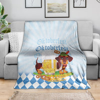 Germany Oktoberfest Blanket Dachshund Beer and Bavarian Pretzel