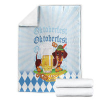 Germany Oktoberfest Blanket Dachshund Beer and Bavarian Pretzel