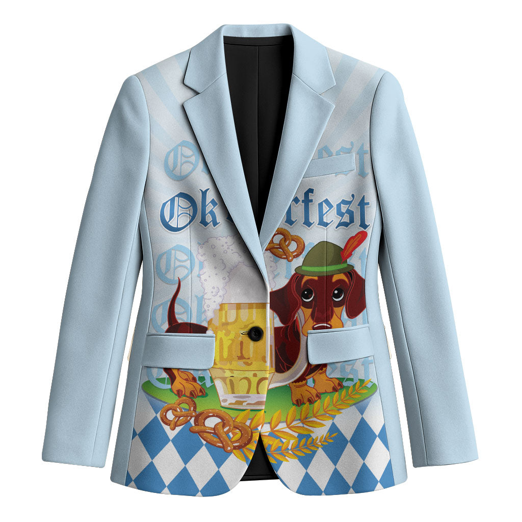 Germany Oktoberfest Blazer Dachshund Beer and Bavarian Pretzel