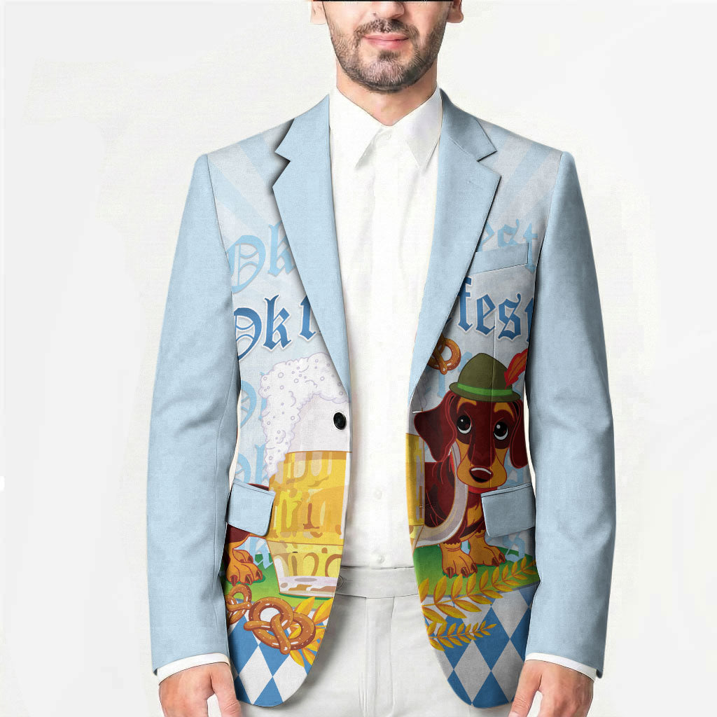 Germany Oktoberfest Blazer Dachshund Beer and Bavarian Pretzel