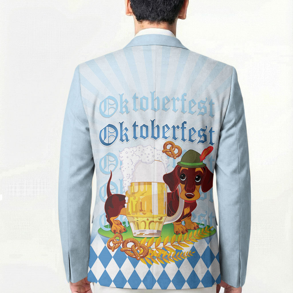 Germany Oktoberfest Blazer Dachshund Beer and Bavarian Pretzel