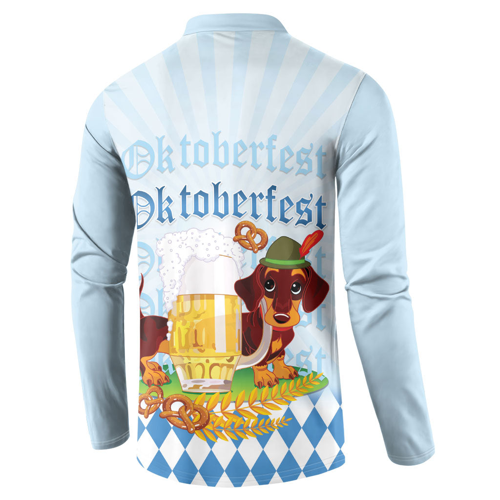 Germany Oktoberfest Button Sweatshirt Dachshund Beer and Bavarian Pretzel