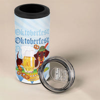 Germany Oktoberfest 4 in 1 Can Cooler Tumbler Dachshund Beer and Bavarian Pretzel