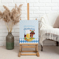 Germany Oktoberfest Canvas Wall Art Dachshund Beer and Bavarian Pretzel