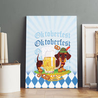 Germany Oktoberfest Canvas Wall Art Dachshund Beer and Bavarian Pretzel