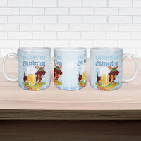 Germany Oktoberfest Ceramic Mug Dachshund Beer and Bavarian Pretzel