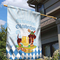 Germany Oktoberfest Garden Flag Dachshund Beer and Bavarian Pretzel