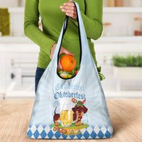 Germany Oktoberfest Grocery Bag Dachshund Beer and Bavarian Pretzel