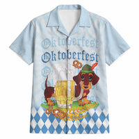 Germany Oktoberfest Hawaiian Shirt Dachshund Beer and Bavarian Pretzel