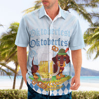 Germany Oktoberfest Hawaiian Shirt Dachshund Beer and Bavarian Pretzel