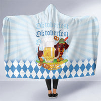 Germany Oktoberfest Hooded Blanket Dachshund Beer and Bavarian Pretzel
