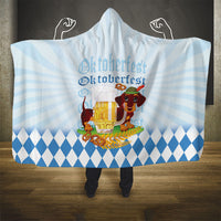 Germany Oktoberfest Hooded Blanket Dachshund Beer and Bavarian Pretzel