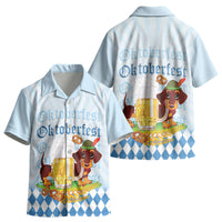 Germany Oktoberfest Kid Hawaiian Shirt Dachshund Beer and Bavarian Pretzel