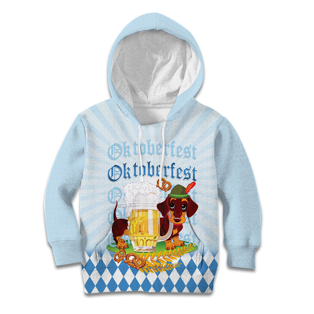 Germany Oktoberfest Kid Hoodie Dachshund Beer and Bavarian Pretzel