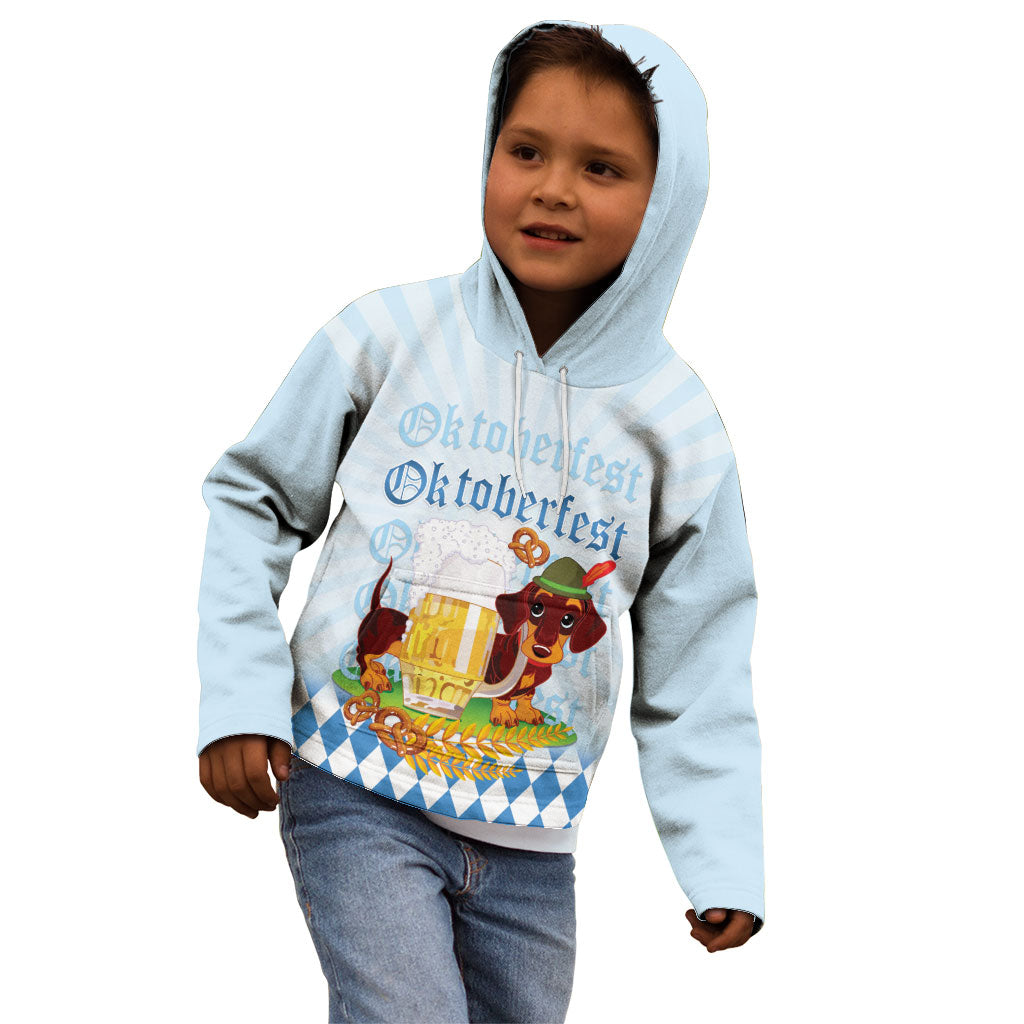 Germany Oktoberfest Kid Hoodie Dachshund Beer and Bavarian Pretzel