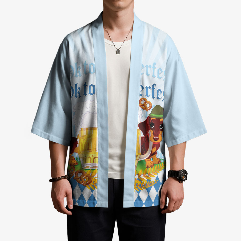 Germany Oktoberfest Kimono Dachshund Beer and Bavarian Pretzel
