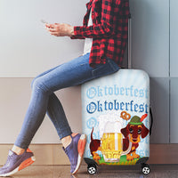 Germany Oktoberfest Luggage Cover Dachshund Beer and Bavarian Pretzel