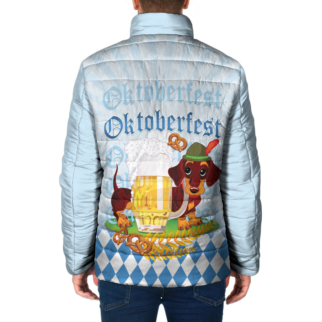 Germany Oktoberfest Padded Jacket Dachshund Beer and Bavarian Pretzel