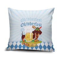Germany Oktoberfest Pillow Cover Dachshund Beer and Bavarian Pretzel