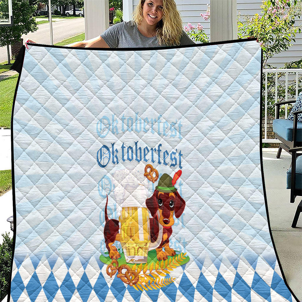 Germany Oktoberfest Quilt Dachshund Beer and Bavarian Pretzel