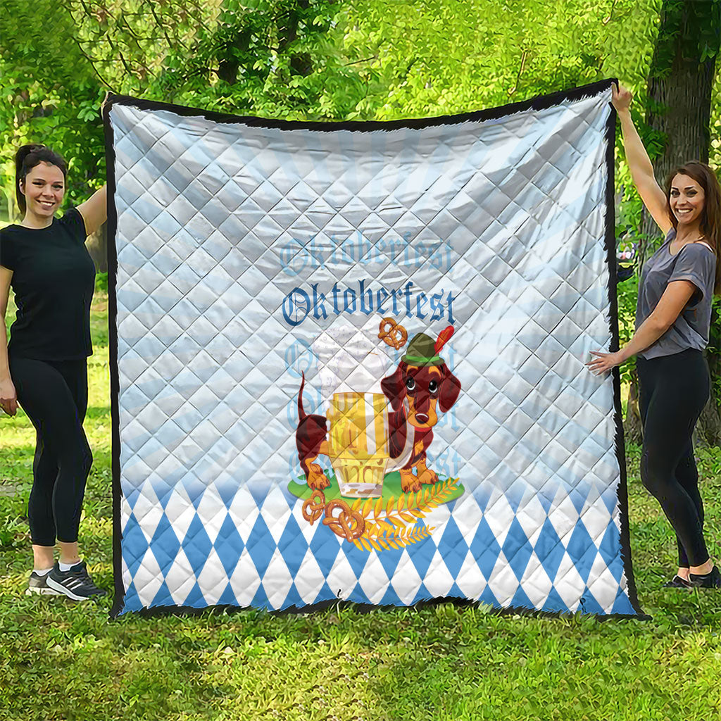 Germany Oktoberfest Quilt Dachshund Beer and Bavarian Pretzel