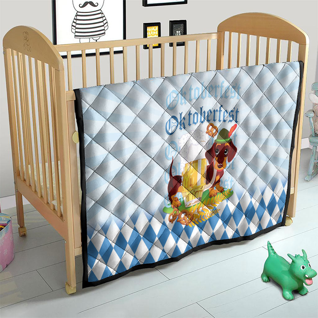 Germany Oktoberfest Quilt Dachshund Beer and Bavarian Pretzel