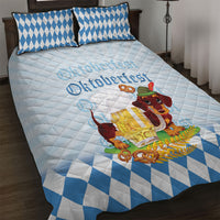 Germany Oktoberfest Quilt Bed Set Dachshund Beer and Bavarian Pretzel