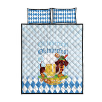 Germany Oktoberfest Quilt Bed Set Dachshund Beer and Bavarian Pretzel