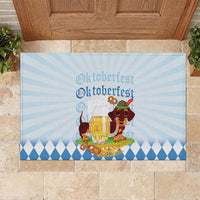 Germany Oktoberfest Rubber Doormat Dachshund Beer and Bavarian Pretzel
