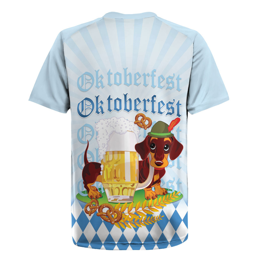 Germany Oktoberfest Rugby Jersey Dachshund Beer and Bavarian Pretzel