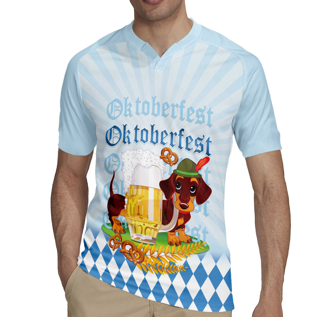 Germany Oktoberfest Rugby Jersey Dachshund Beer and Bavarian Pretzel