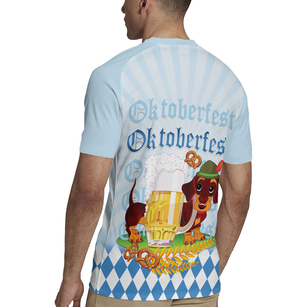 Germany Oktoberfest Rugby Jersey Dachshund Beer and Bavarian Pretzel