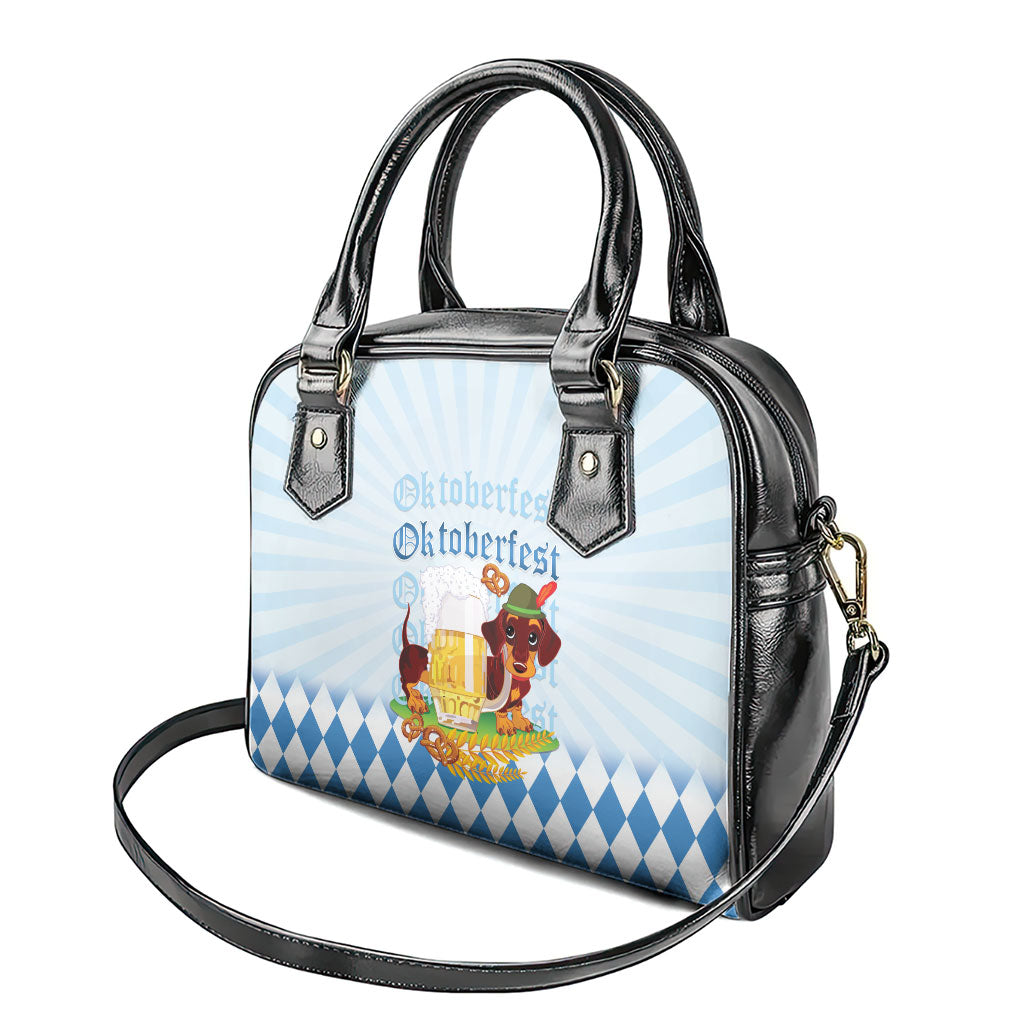 Germany Oktoberfest Shoulder Handbag Dachshund Beer and Bavarian Pretzel
