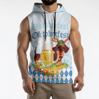 Germany Oktoberfest Sleeveless Hoodie Dachshund Beer and Bavarian Pretzel