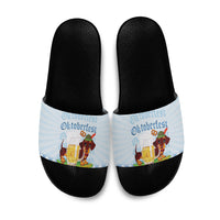 Germany Oktoberfest Slide Sandals Dachshund Beer and Bavarian Pretzel