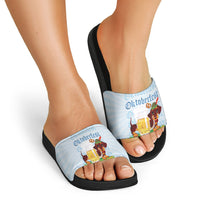 Germany Oktoberfest Slide Sandals Dachshund Beer and Bavarian Pretzel