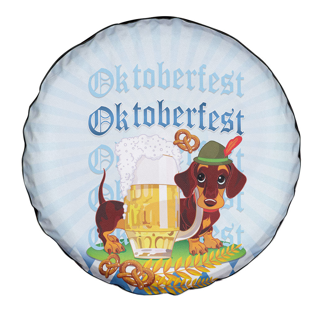 Germany Oktoberfest Spare Tire Cover Dachshund Beer and Bavarian Pretzel