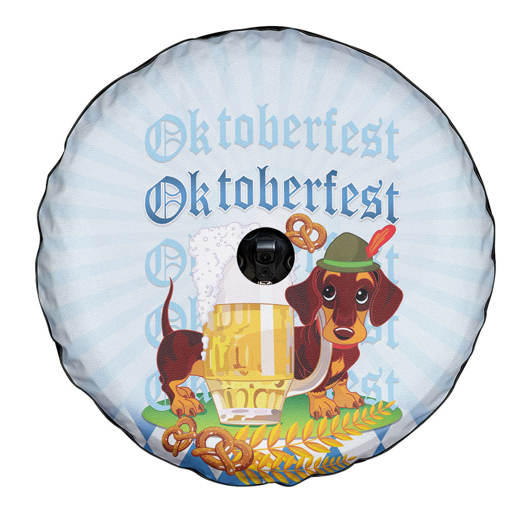Germany Oktoberfest Spare Tire Cover Dachshund Beer and Bavarian Pretzel