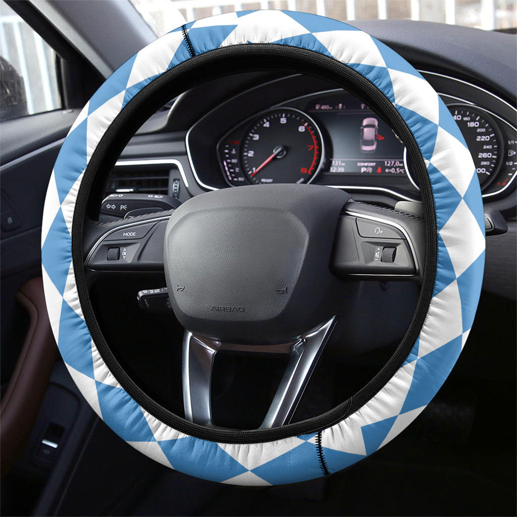 Germany Oktoberfest Steering Wheel Cover Dachshund Beer and Bavarian Pretzel
