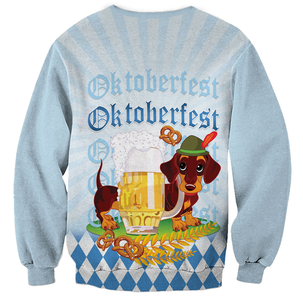 Germany Oktoberfest Sweatshirt Dachshund Beer and Bavarian Pretzel