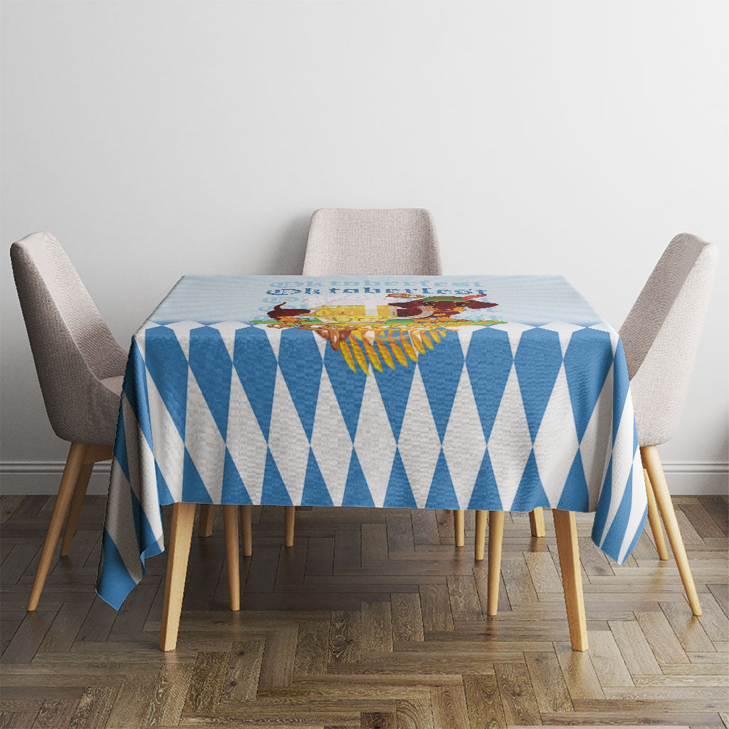 Germany Oktoberfest Tablecloth Dachshund Beer and Bavarian Pretzel