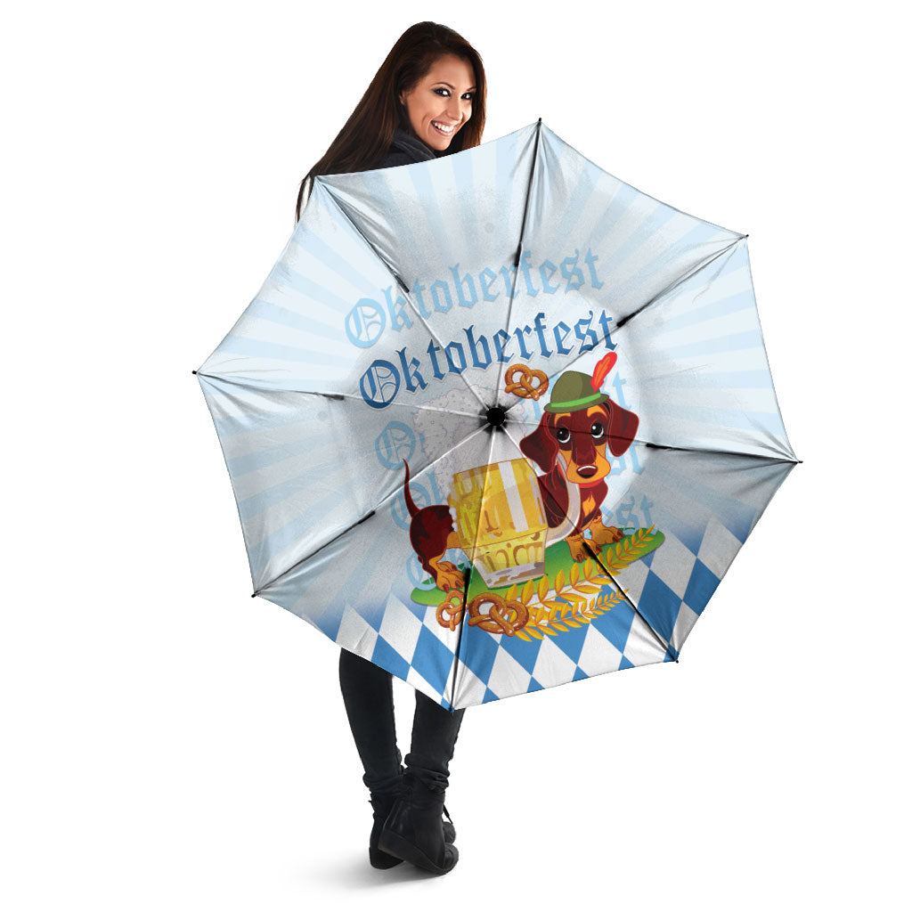 Germany Oktoberfest Umbrella Dachshund Beer and Bavarian Pretzel